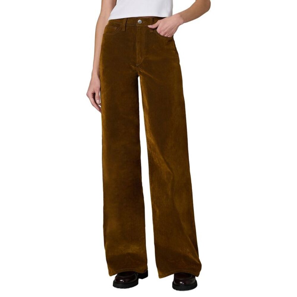 Joe's Womens Joe’S Jeans The Mia Bronze Brown Wide Leg Flocked Jean